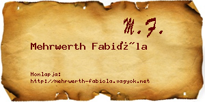Mehrwerth Fabióla névjegykártya